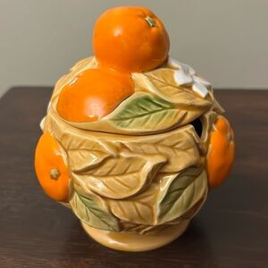 Vintage Inarco Florida Orange Sugar Bowl